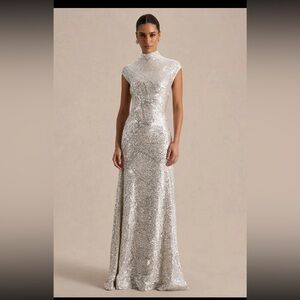 Elegant Silver Sequin Evening Gown size 6 worn once